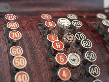 Eski bir eski gaminig makinesinin detayları