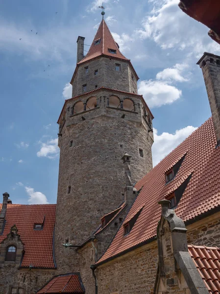 Torre Del Castello Cesky Krumlov Cesky Krumlov Repubblica Ceca Nell — Foto Stock