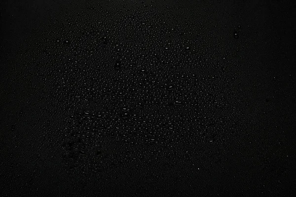 Gotas Agua Sobre Fondo Negro Vista Superior — Foto de Stock