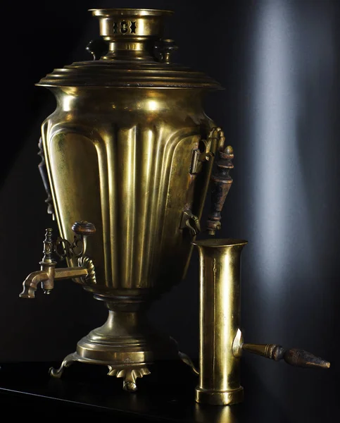 Russian traditional samovar, device for heating and boiling water
