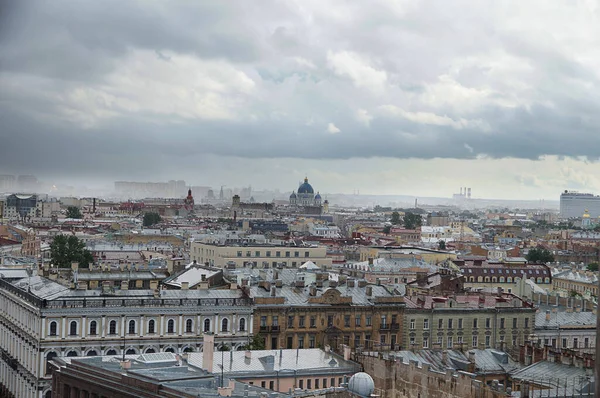 Ovanifrån Staden Petersburg Ryssland Med Antika Byggnader Och Kyrkor Staden — Stockfoto