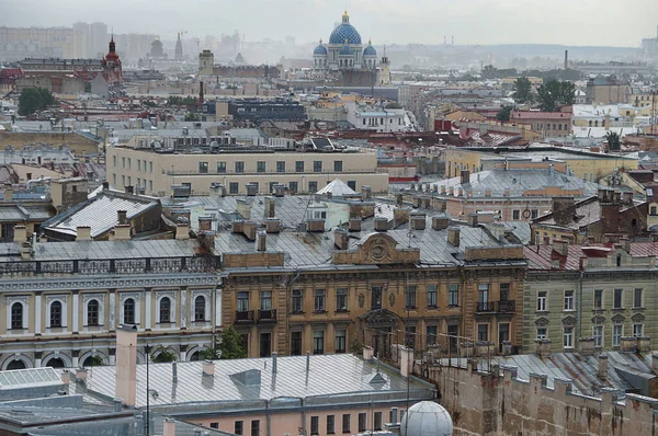 Vista Superior Ciudad San Petersburgo Rusia Con Edificios Antiguos Iglesias — Foto de Stock