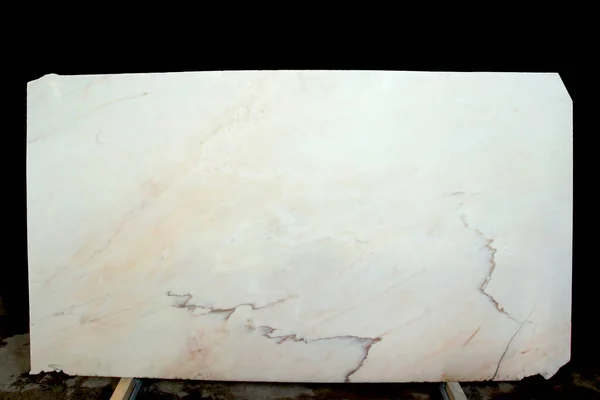 Eine Polierte Platte Aus Weißem Und Beigem Marmor Mit Streifen — Stockfoto