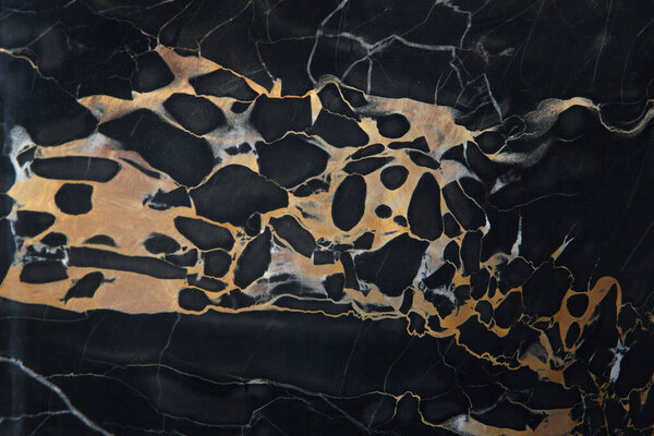 A stunning natural black marble with yellow veins called Nero Portoro.
