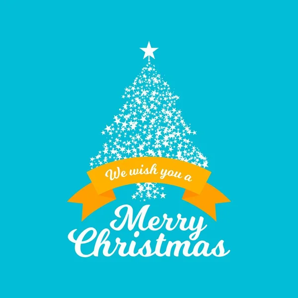青および金星空のメリー クリスマス カード — ストック写真