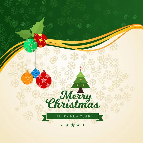 Frohe Weihnachten und Neujahr Grußkarte mit Ornamenten — Stockfoto