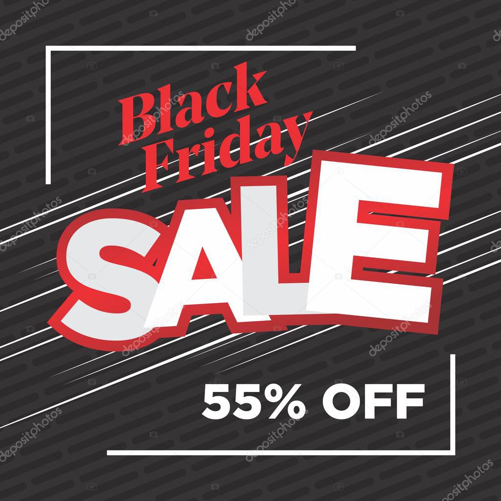 Black Friday frame poster with lines