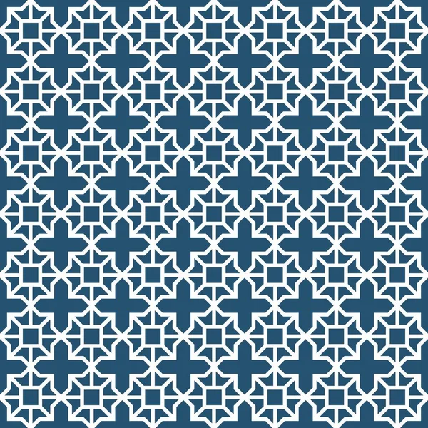 Wit en blauw naadloze geometrische patroon — Stockvector