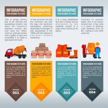 Infographic inşaat bileşen bilgileri