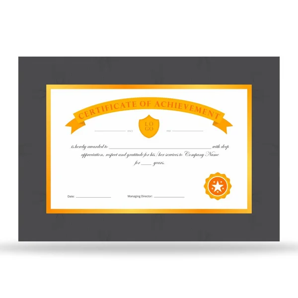 Premium gold certificate of achievement — Stock Vector