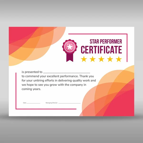 Certificado rosa e branco emoldurado criativo —  Vetores de Stock