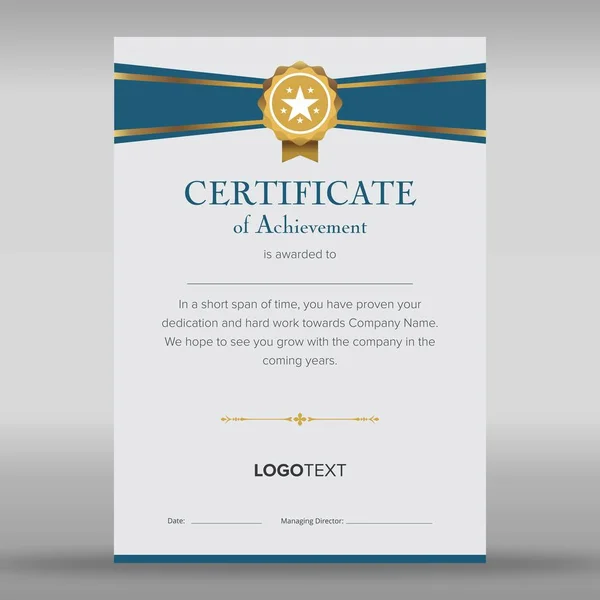 Premium multipurpose blue and grey certificate — Stock Vector