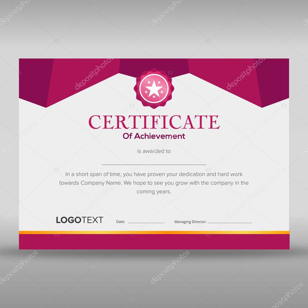 Neat geometric purple and grey certificate