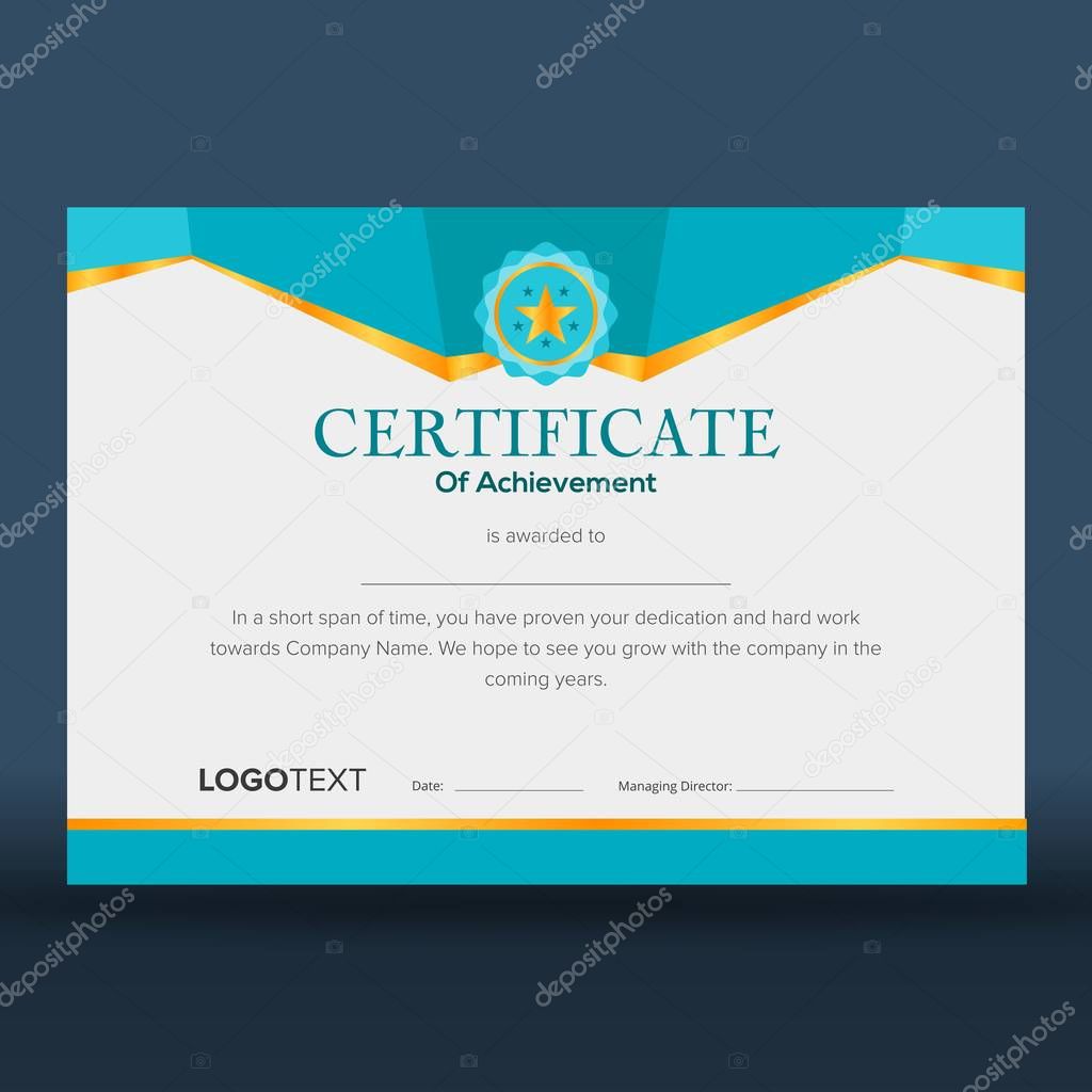 Modern geometric blue certificate