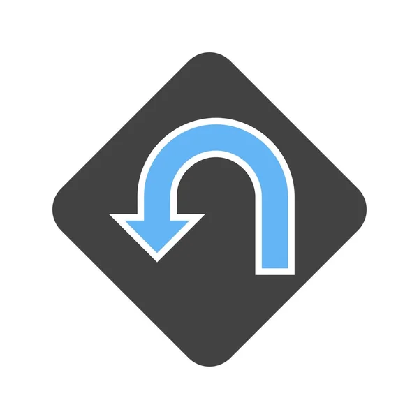 U-sväng skylten ikonen — Stock vektor
