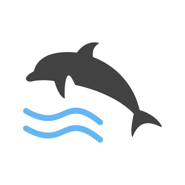 イルカ、魚、水 — ストックベクタ
