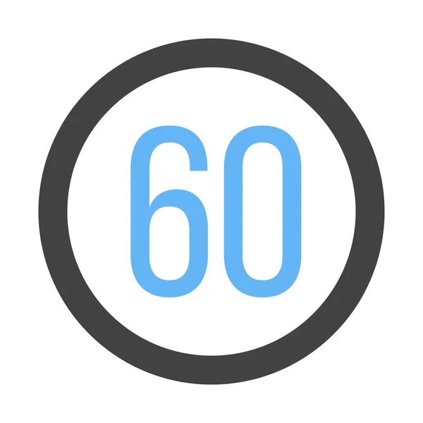 Límite de velocidad 60 icono — Vector de stock