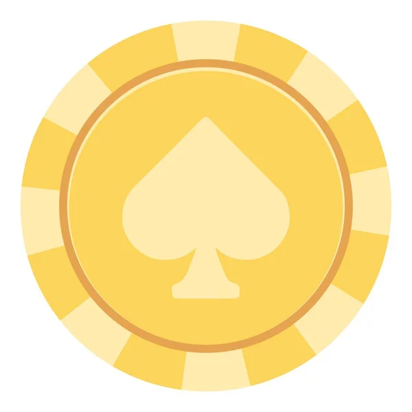 Gazino çipleri simgesi, düz stil