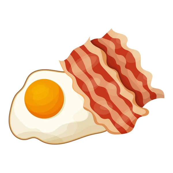 Slaninu a vejce ikona, kreslený styl — Stockový vektor