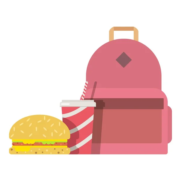 Öğle Yemeği kutusu çocuk simgesi, düz stil