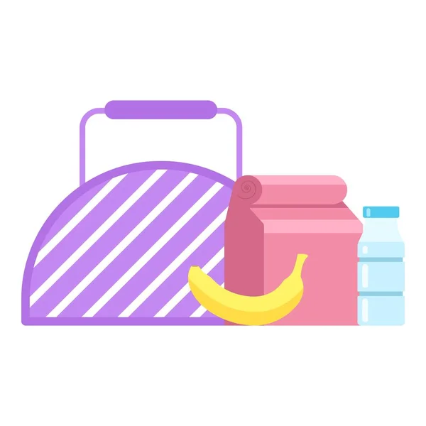 Lunch box pictogram, vlakke stijl — Stockvector