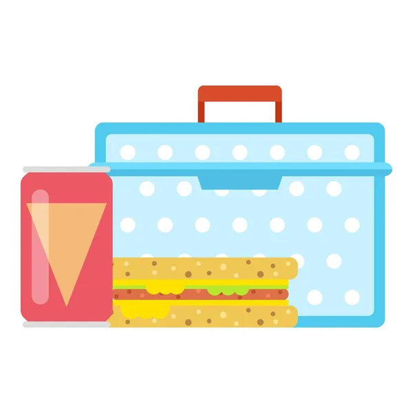 Lunch box concept pictogram, vlakke stijl — Stockvector