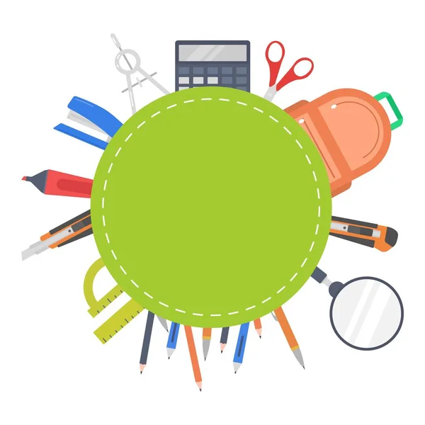 Tasarım, düz stil okul gereçleri