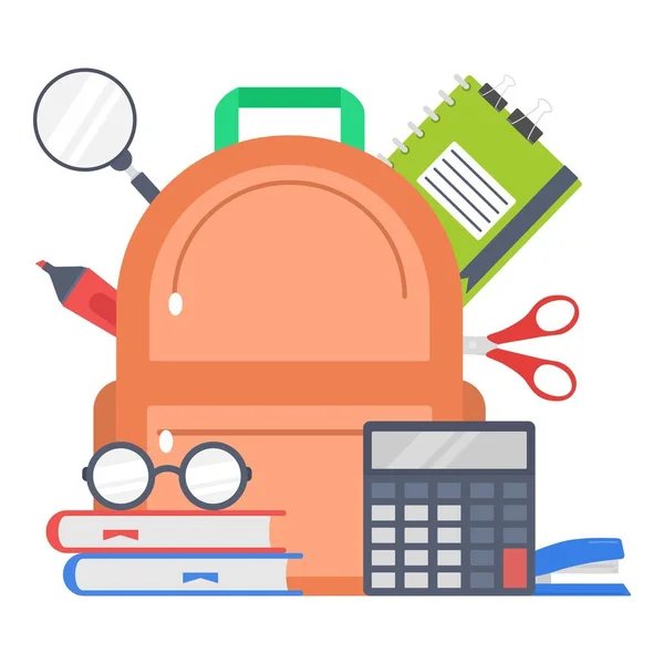 Tasarım, düz stil okul gereçleri