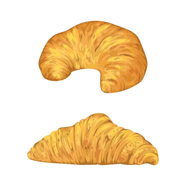 Croissants im Aquarell-Stil. isolierte Elemente. handgezeichnete Vektor-Illustration. — Stockvektor