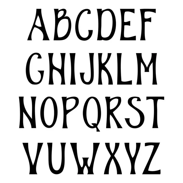 Alfabeto en mayúsculas dibujado a mano. Fuentes vintage manuscritas en estilo gótico. Ilustración vectorial — Vector de stock