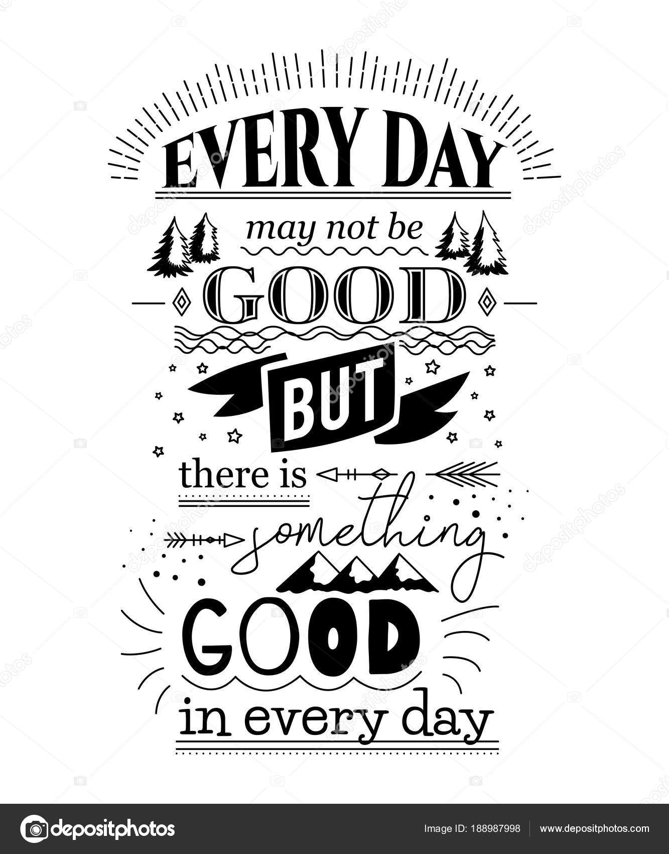 Cartel Tipográfico Con Elementos Dibujados Mano Cita Inspiradora Cada Día  Vector de stock #188987998 de ©kateja, image size:1333x1700