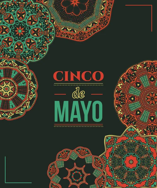 Bonita Tarjeta Felicitación Invitación Para Festival Cinco Mayo Concepto Diseño — Archivo Imágenes Vectoriales