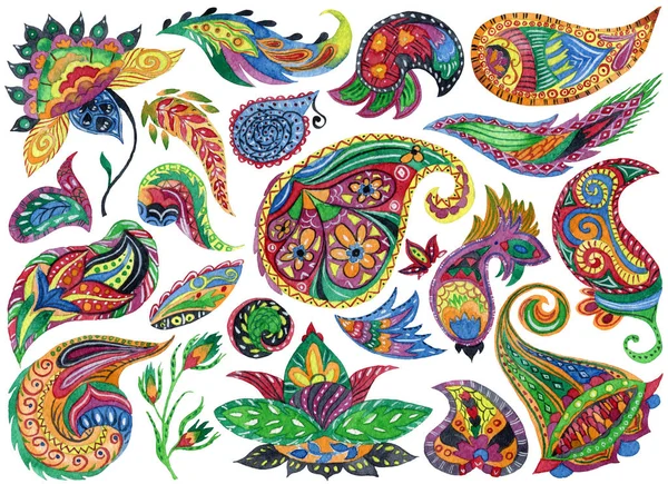 Paisaje Acuatico Elementos Diseño Decorativo Oriental Para Tela Impresión Papel — Foto de Stock