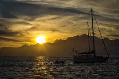 Günbatımı deniz Cortez Meksika