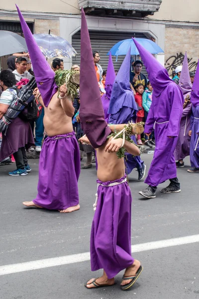 Quito Pichincha Ecuador March 2018 Πορεία Των Μετανοημένων Στην Πομπή — Φωτογραφία Αρχείου