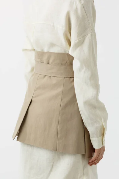 Young Girl Pastel Skirt White Background — Stock Photo, Image