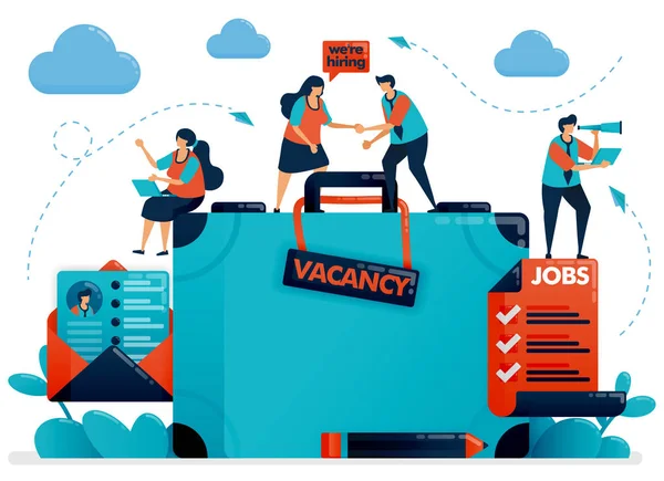 Hiring Recruitment Design Job Vacancy Hiring Employee Open Vacancy Design — Stock Vector
