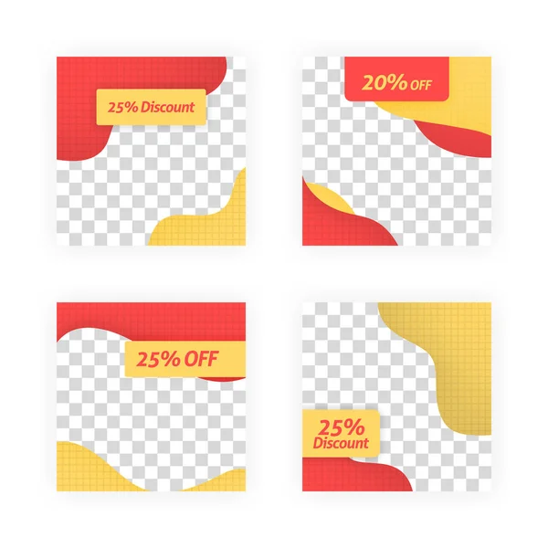 Social Media Post Templates Para Descuentos Ventas Ofertas Promociones Contenido — Vector de stock