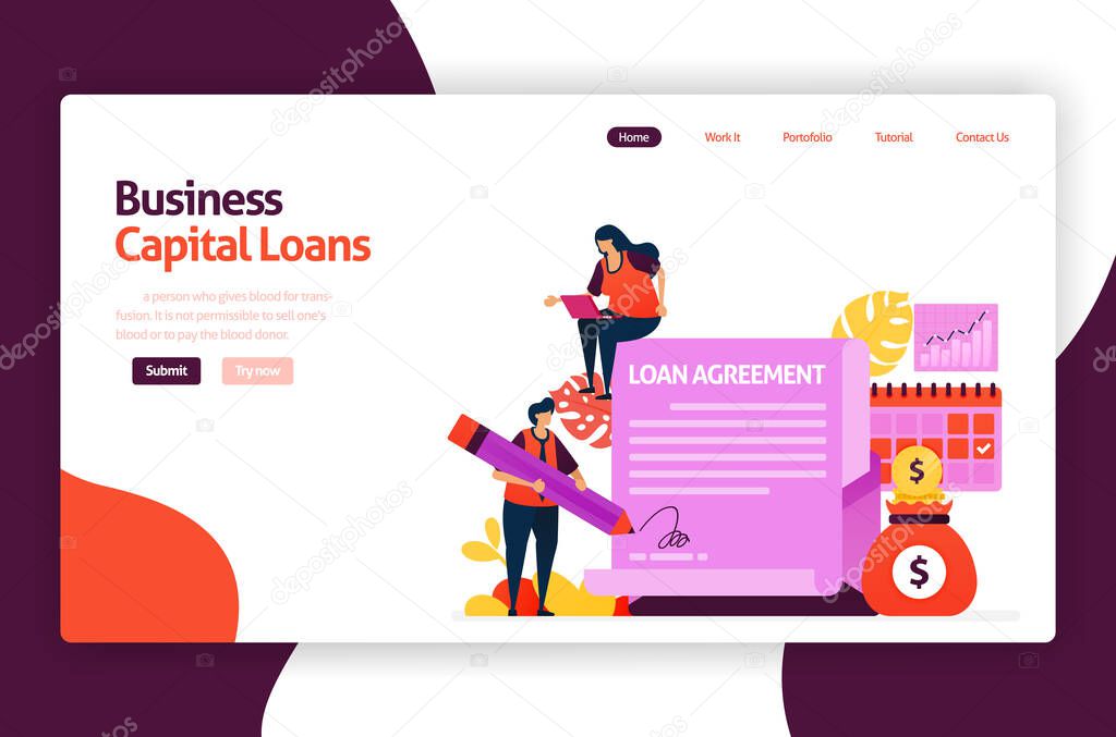 vector illustration of venture capital loans for SME development and investment. Low interest credit for young entrepreneurs and startup business. for website, landing page, banner, mobile apps, flyer