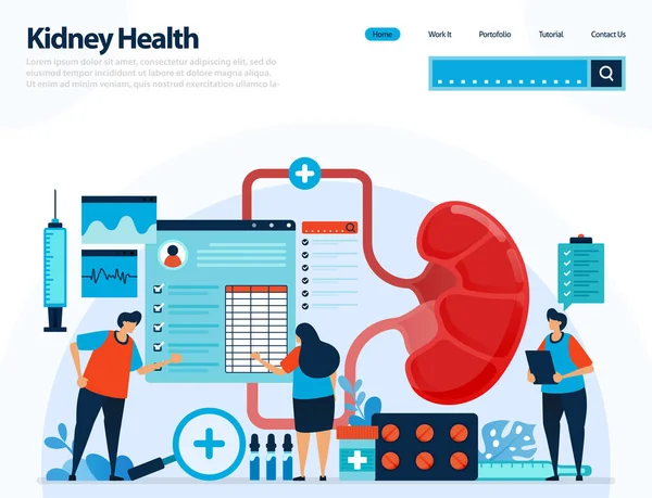 Ilustración Para Comprobar Salud Renal Enfermedades Trastornos Renales Control Manipulación — Archivo Imágenes Vectoriales