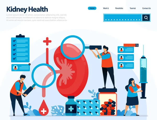 Ilustración Para Comprobar Salud Renal Enfermedades Trastornos Renales Control Manipulación — Archivo Imágenes Vectoriales