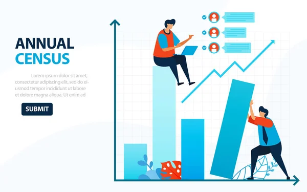 Vector Illustration 2020 Population Census Digital Concept Survey Check Can — Stock Vector