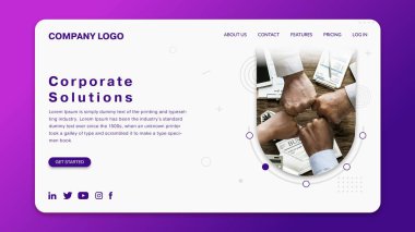 Web sitesi tasarımı. Web sitesi için arayüz. Şirket çözümleri. Kullanıcı yayılımı, kullanıcı arayüzü. Ana Sayfa.