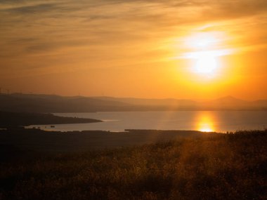 Enisala Kalesi, günbatımı, Dobrogea, Romanya