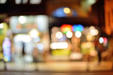 Şehir ışıkları gece görünümü, bulanıklık bokeh fotoğraf