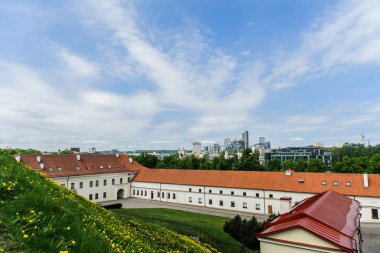 View to Vilnius old city and modern downtown. Vilnius is capital of Lithuania. old arsenal