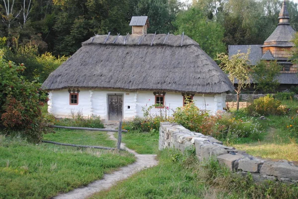 Outdoor Ukrainian National Falk Historical Village Kiev — Stock Photo, Image