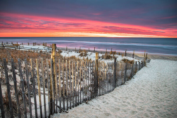 Dawn on the beach at Beach Haven on Long Beach Island, NJ in late November