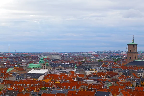 Copenhagen city panorama yaz, Danimarka. 