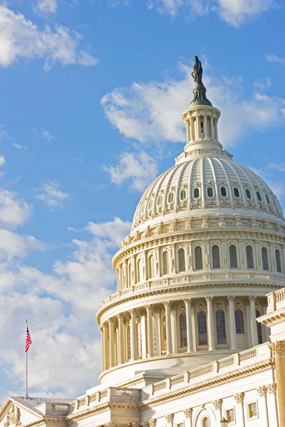 Estatua de la Libertad en la cima del Capitolio de los Estados Unidos en Washington DC, EE.UU. . — Foto de Stock